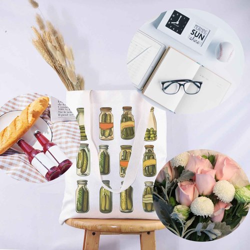 G2TUP Pickle Gift Pickle Lover Tote Bag Canned Pickles Handbag Pickled Food Enthusiasts Gift Canning Enthusiasts Gifts