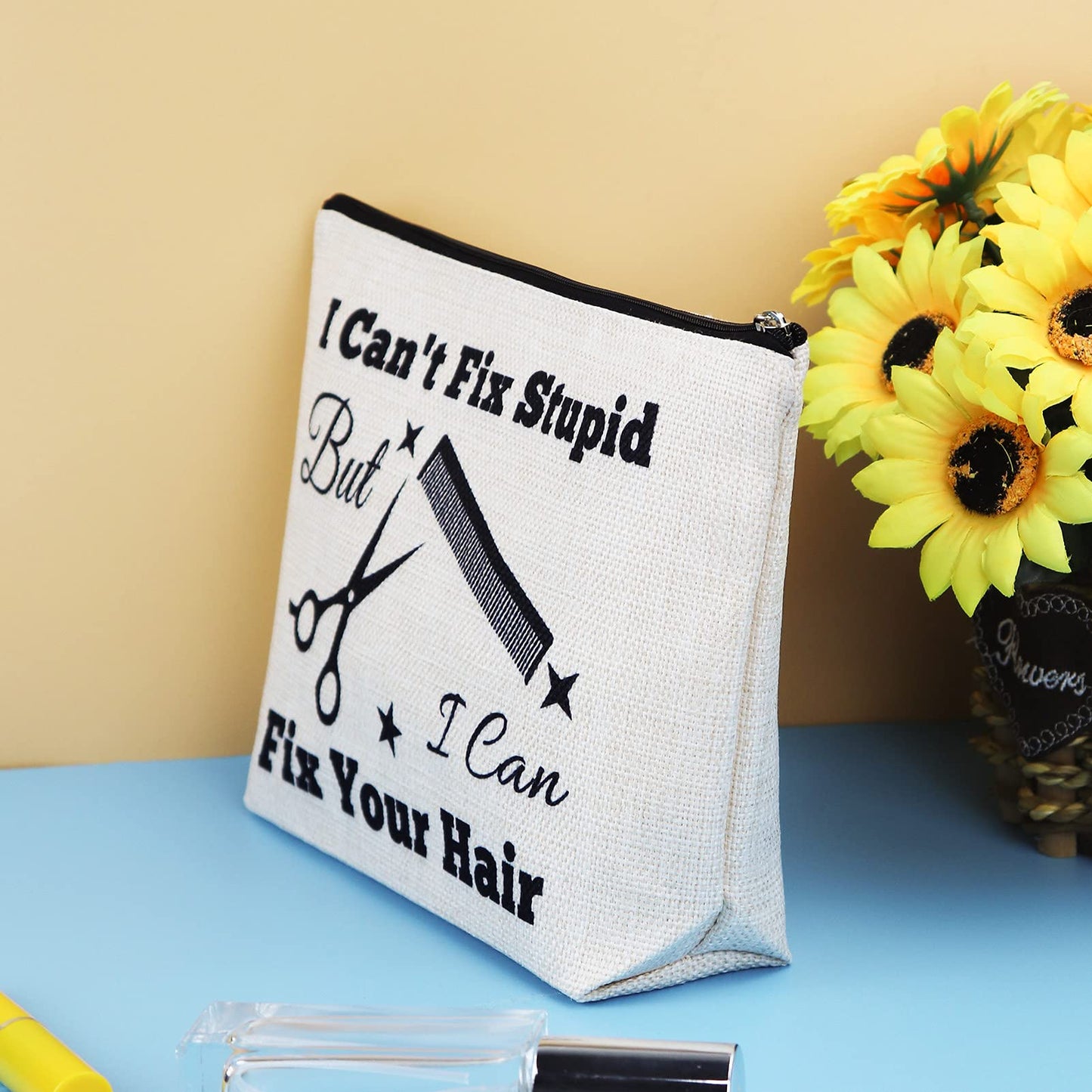 Hairdresser Gifts Hair Stylist Makeup Bag Hair Stylist Gifts Cosmetic Bags Funny Hair Dresser Gift Cosmetic Pouch Makeup Case Christmas Inspirational Graduation Gift for Hairdresser