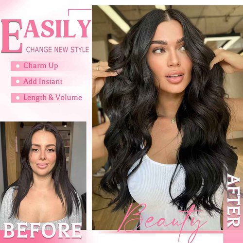 Clip in Hair Extensions Real Human Hair Clip ins 100% Human Hair Extension for Women Clip in Extensions 8pcs Per Set with 18 Clips Double Weft (18 Inch 80g #4 Chocolate Brown)