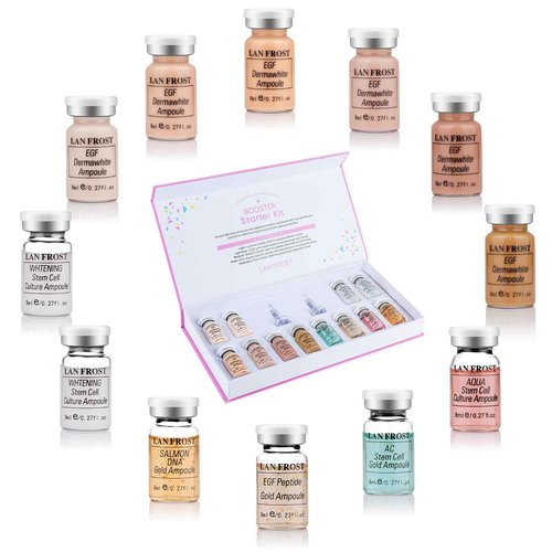 BB Facial Glow Starter Kit Hyaluronic Acid Serum Foundation Skincare Mix Kit 0.27oz Hyaluronic Ampoule and Essence Foundation, 12 Vial Pigment Skincare Kit with Serum