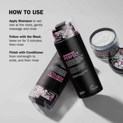 TRUSS Moisturizing Shampoo for Damaged Hair - Perfect Hair Shampoo for Women & Men - Gentle Cleansing & Frizz Control to Hydrate & Strengthen - Provides Color Protection & Shine (10.14 oz)