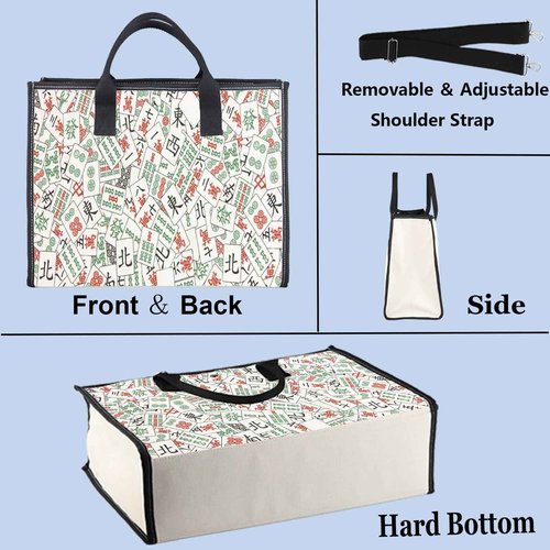 WZMPA Mahjong Lucky Cosmetic Bag Mahjongs Inspired Gift Mah-jong Zipper Pouch Bag Mahjongs Merchandise (Mahjong BG)