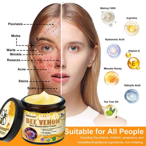 APKAPK Bee Venom Skin Restoration Cream, Advanced Firming & Wrinkle-Reducing, Professional Bee Venom Skin Treatment Cream, Natural bee venom comprehensive cream for All Skin Types (2 Pack)