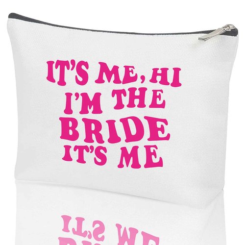 Creakraft Bride Gifts Makeup Bag TS Singer Inspired Gift TS Fans Merch Music Lover Gift for Bride Cosmetic Canvas Bag Honeymoon Travel Organizer Zipper Pouch for Engaged Wedding Bridal Shower Gifts