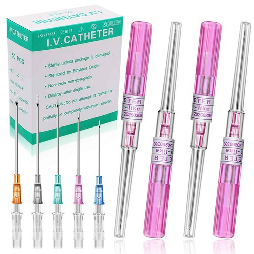 Rayyl 20G Catheter Piercing Needles - 50Pcs Piercing Needles Catheter Needles Disposable for Ear Nose Belly Lip Tongue Cartilage Piercing Needles Supplies