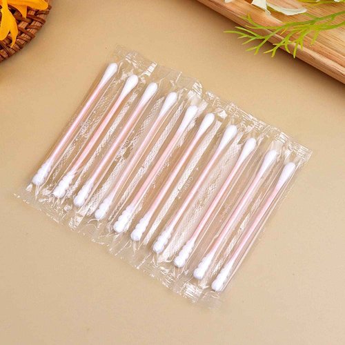 1000 Pack Cotton Swabs, Individually Wrapped Cotton Swab, Individually Wrapped Double Tipped Paper Sticks for Ear, Make-up(Spiral-Round End)