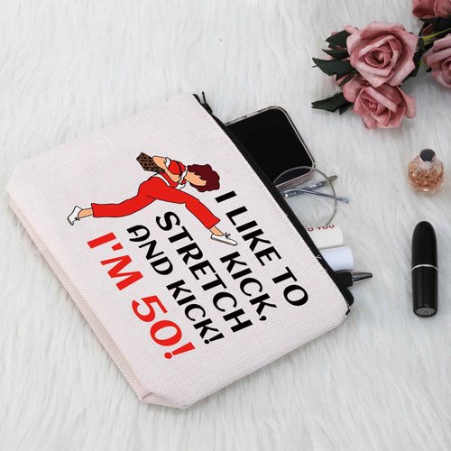 G2TUP TV Show Inspired Gift I Like To Kick I'm 50 Makeup Bag Fun Skit Lover Cosmetic Bag TV Show Characters Fans Gift (I Like To Kick I'm 50 MB)