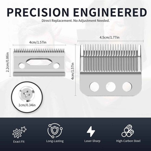 Professional 3 Hole Standard Clipper Replacement Blade Compatible with Wahl Designer, Senior, Cordless Designer, and Pilot clippers (2 Pack)