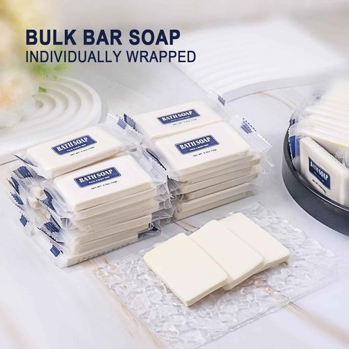 SLequipo 200 Pack Bulk Bar Soap, 14g Mini Soap Bars Bulk Individually Wrapped, 0.5 oz Travel Soap Small Hotel Soaps Travel Size Toiletries for Hotel Bathroom
