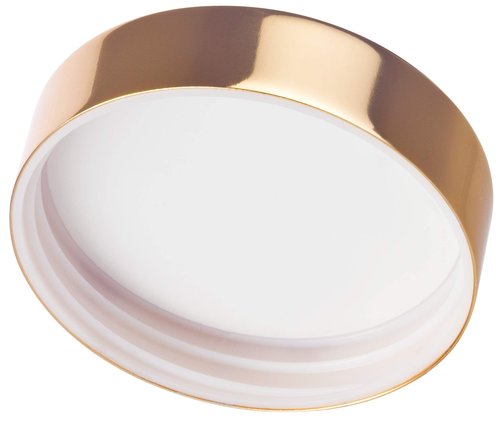 JUVITUS 4 oz / 120 ml Clear PET Plastic (BPA Free) Refillable Jar with Gold Metal Overshell Lid (6 Pack) + Spatulas