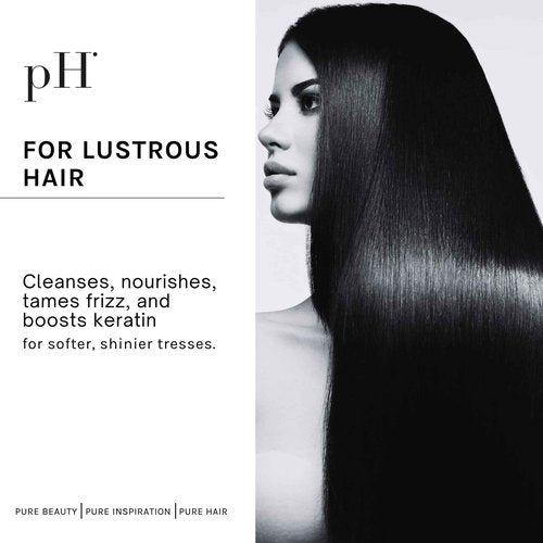 pH PURE HAIR Argan & Keratin Shampoo - Deeply Hydrating & Moisturizing Hair Shampoo for Damaged, Color-Treated Hair - Adds Shine, Strength & Softness - 8.45 oz
