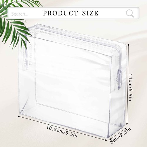 36 Pcs Mini Clear Makeup Bag Small Zipper Pouch Travel for Toiletries PVC Plastic Cosmetic Waterproof Toiletry for Women Men Vacation