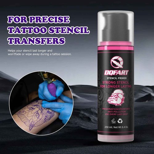 Tattoo Transfer Gel, Strong Stencil Primer for Long Lasting Results, 250ml/8.4oz, Professional Body Art Template Pattern Application