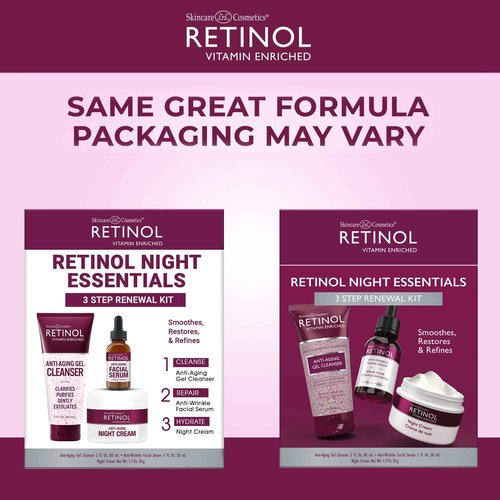 LIVAURA Retinol Anti-Aging Night Essentials – 3 Step Renewal Kit – The Original for a Younger Look – Smooths, Restores, and Refines – Cleanse, Treat, Repair & Hydrate On-The-Go