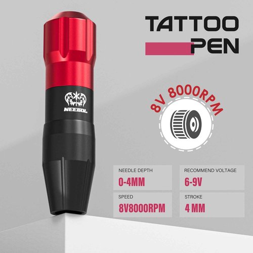 Neebol Tattoo Gun Kit - Wireless Tattoo Machine Kit with 2PCs 1600mAh Tattoo Battery with LED Digital Display, 20PCs Tattoo Cartridge Needles - Professional Tattoo Kit for Beginners Complete Set
