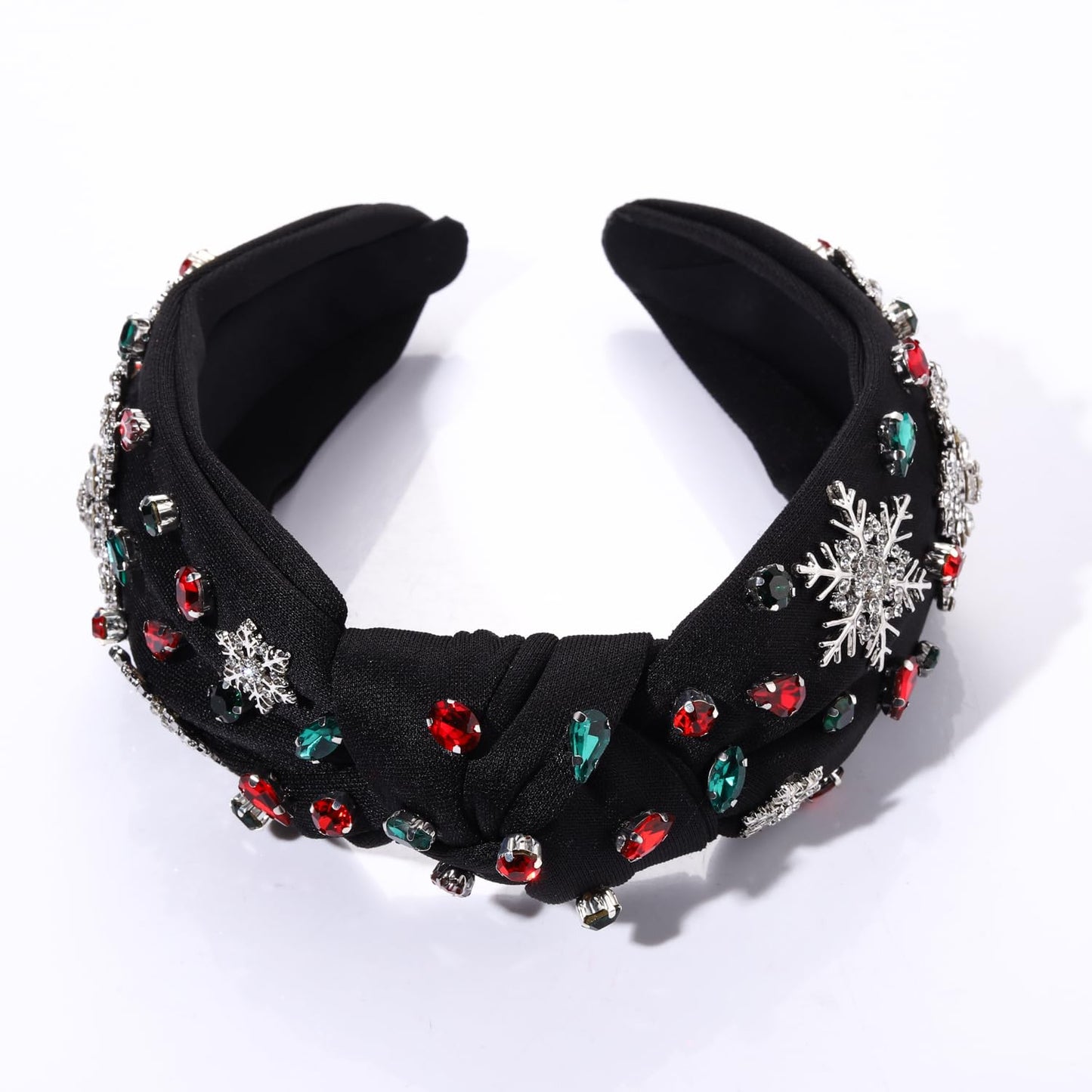 Christmas Snowflake Headband for Women Pearl Rhinestone Jewelry Snaowflake Hairband Winter Holliday Wide Knot Headband Christmas Party Favors Gifts