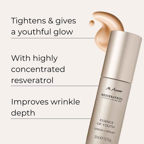 M. Asam RESVERATROL PREMIUM NT50 Essence of Youth Face Serum (1.01 Fl Oz) - High Concentration Anti-Aging Hyaluronic Acid Serum for Face with Precious Oils, Firms & Smooths Skin, Reduces Wrinkles