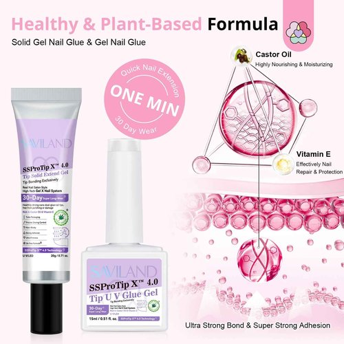 SAVILAND Gel Nail X Kit for Toes: 216 Pcs Toenail Press Ons White Pink Ombre Fake Toe Nails Long Lasting Solid Nail Glue Gel Nail Dryer Acrylic Nail Drill for Quick Nail Extension Starter Home DIY