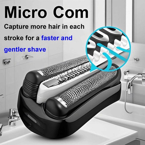 Series 3 Replacement Head for Braun Electric Shaver -21B- Compatible with Braun Electric Razors 300s, 310s, 3010BT (2 Pack)