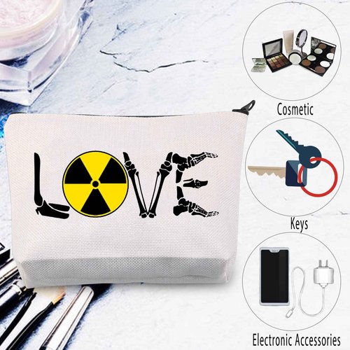 MNIGIU Radiologic Technologist Gift X-Ray Tech Cosmetic Makeup Bag Radiology Technician Gift (X-Ray tech love BAG)