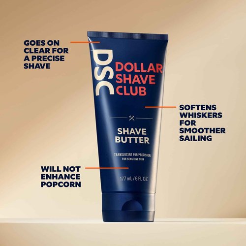 Dollar Shave Club Shave Cream 2-Pack and Shave Butter 2-Pack for Sensitive Skin, Designed for Smooth Glide to Help Fight Razor Bumps