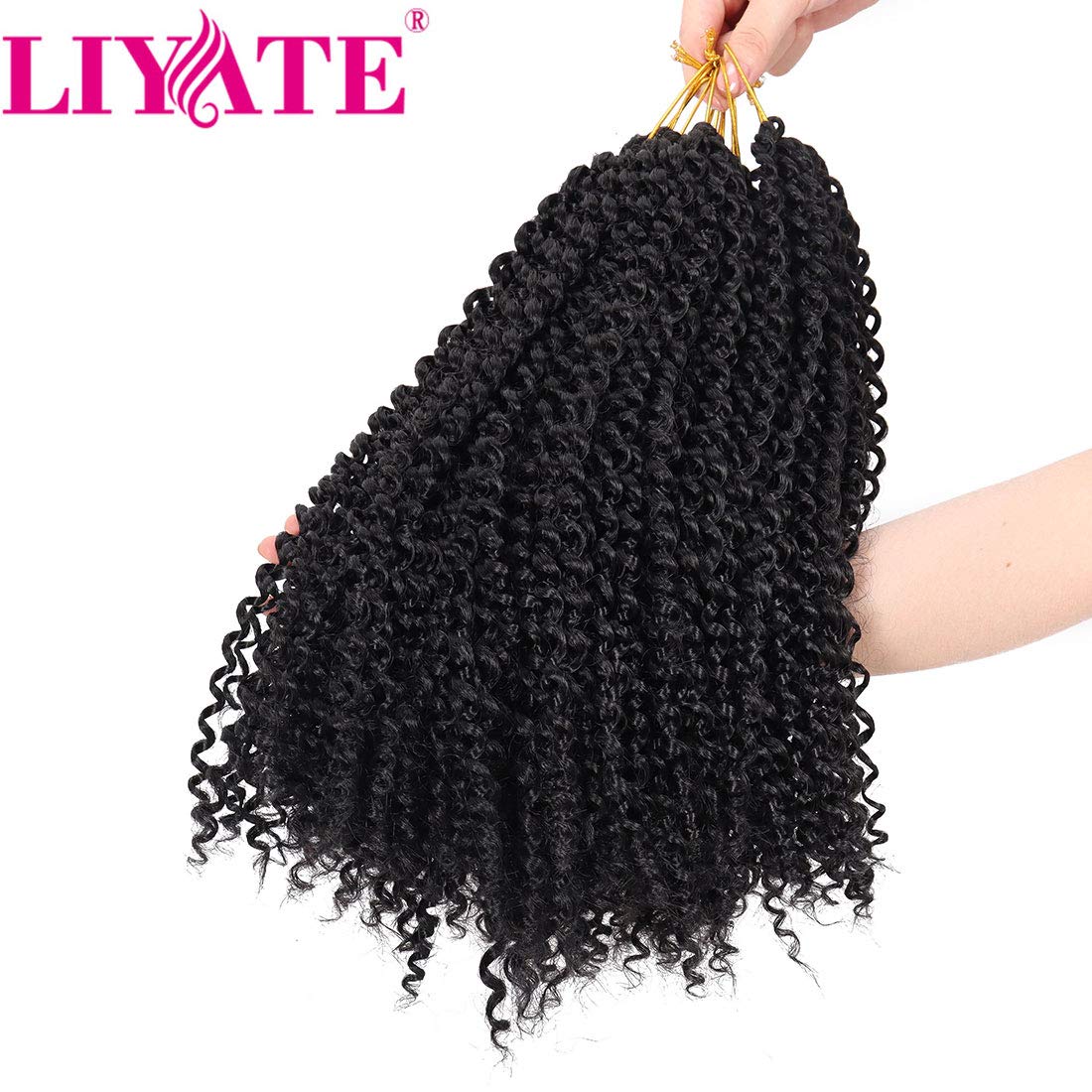 Passion Twist Hair 14 Inch Water Wave Crochet Hair for Women Curly Bohemian Braiding Hair Extensions Crochet Braids 7 Packs 1B