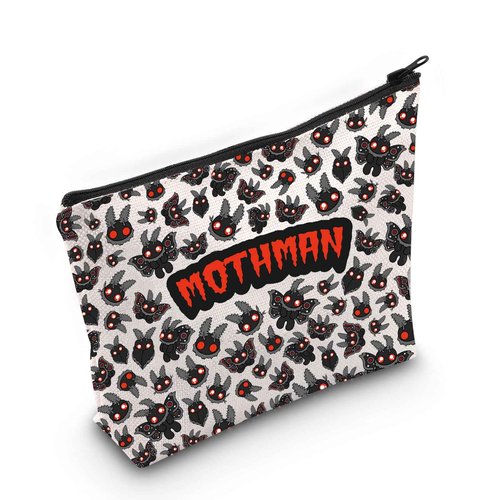 JXGZSO Mothman Cryptid Cosmetic Bag Cryptozoology Gift Mythical Mothman Monster Makeup Bag Mothman Lover Gift
