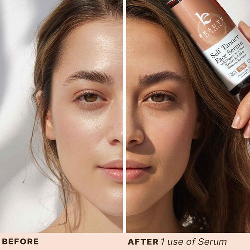 Face Tanner Serum - USA Made with Natural & Organic Ingredients, Sunless Self Tanner for Face with Anti-Aging Hyaluronic Acid, Non Toxic Bronzing Serum for Streak-Free Fake Tan & Natural Glow
