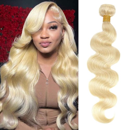 613 Bundles Human Hair 12A Blonde Body Wave Human Hair bundles 100% Unprocessed Brazilian Raw Virgin Bundles Single 613 Weave Extensions for Women 16 Inch