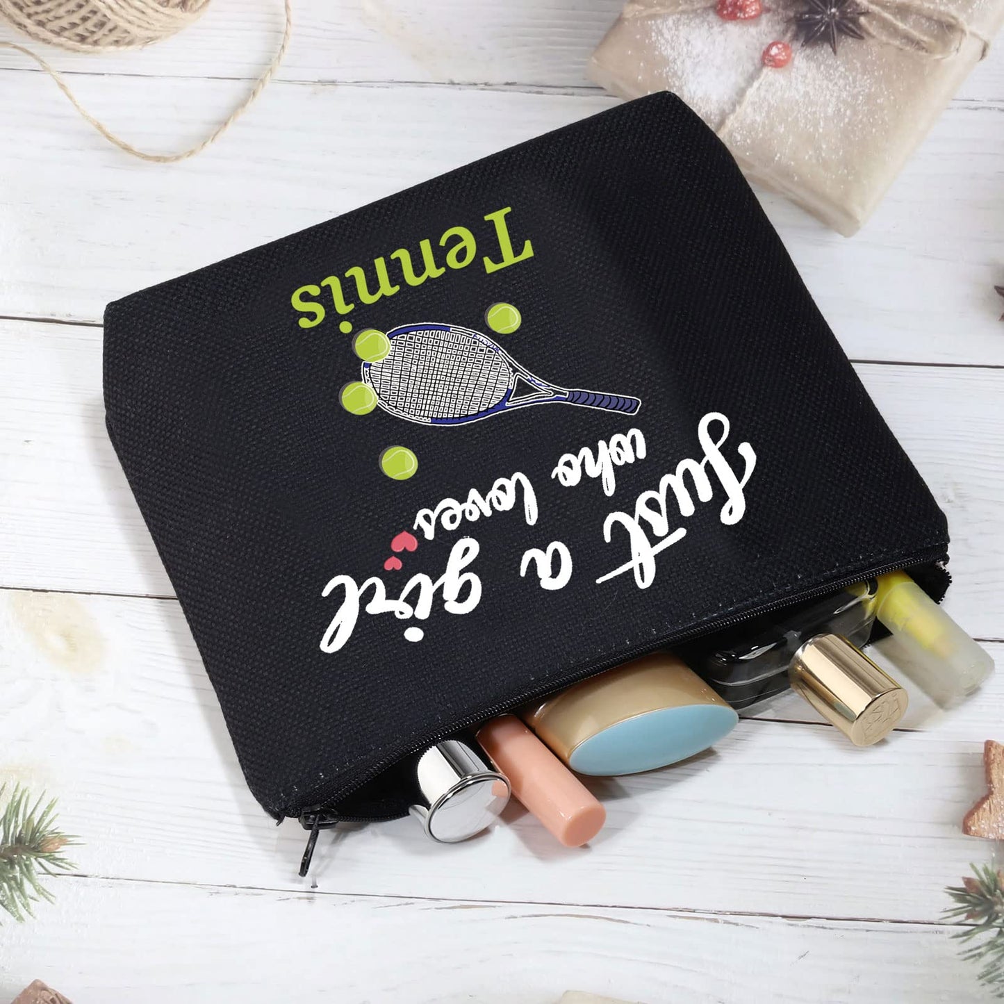 CMNIM Tennis Makeup Bag Tennis gift for Her Tennis Players Gifts Tennis Lover Gifts Tennis Racquet Cosmetic Bags Small Travel Pouches