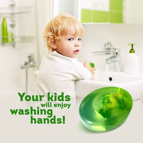 4 Natural Kids Soap Bars For Kids with SEA ANIMALS TOYS Inside for Hand, Face, and Body Wash - Natural Soaps with Surprise Packed in a Gift Box - MADE IN USA