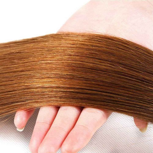 #30 Straight Human Hair Bundles 16 18 20 Inch Brown Bundles Human Hair Unprocessed Native Virgin Hair 100/PC 3 Extensions Light Brown Color Wet and Wavy Human Hair Extensions for Women