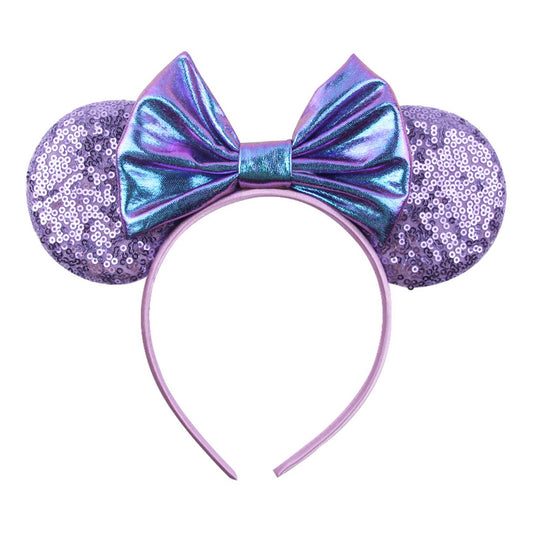 JOYFISCO Mouse Ears Headbands Shiny Bow Mouse Ears Headband Glitter Party Princess Decoration Cosplay Costume for Women Girls