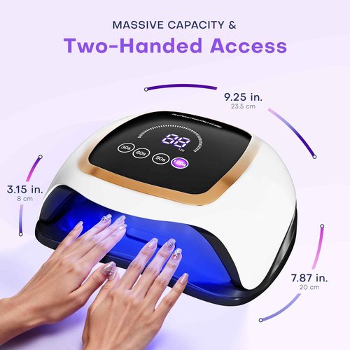 UV LED Nail Lamp, Gugusure 168W Nail Curing Lamps for Home & Salon, Led Nail Dryer for Gel Polish with Automatic Sensor/4 Timer Setting, Professional Nail Art Tools for Fingernail and Toenail Nail