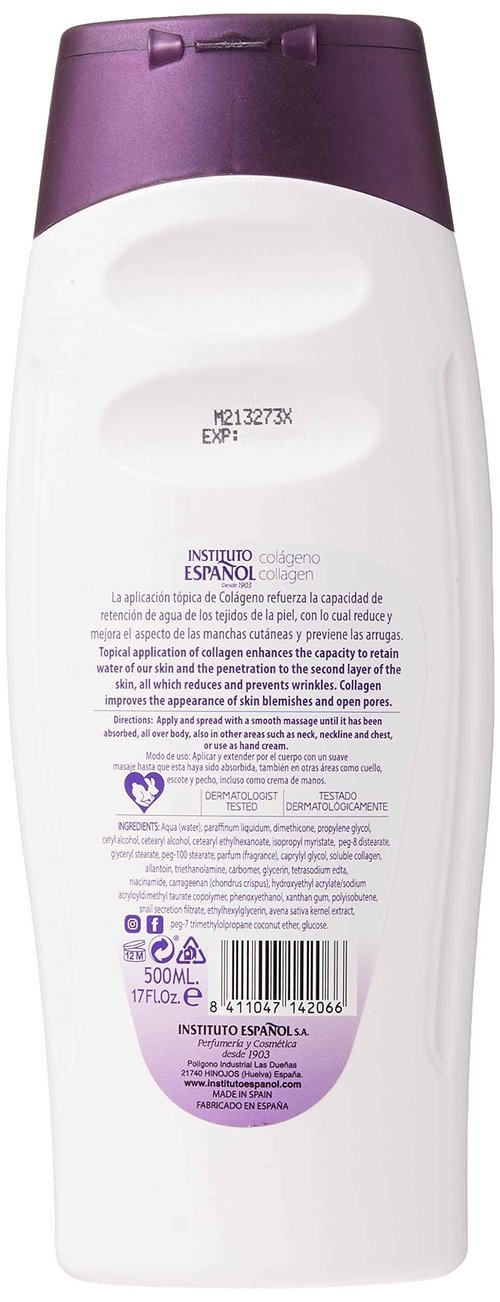 Avena Instituto Espanol Collagen body regeneration softens Moisturizes, Locion de Colageno 500ml