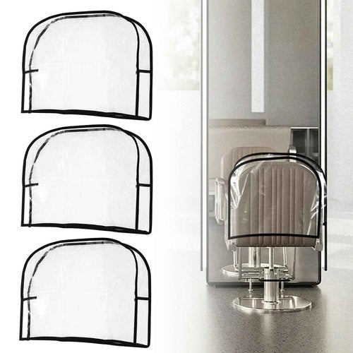 LYIYEYAN 3Pcs Salon Chair Cover, PVC Clear Chair Back Covers, Waterproof Salon Chair Covers Protectors, Soft Salon Chair Back Cover, Fits Most Standard Salon Chairs Office Chairs, 20"x 15.7"x 4.7"