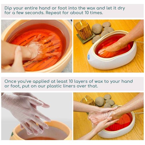 Paraffin Wax Bath Liners for Hand & Foot, Segbeauty Paraffin Heated SPA Mittens Foot Liners with Padded Terry Cloth, 200pcs Plastic Paraffin Baths Socks and Gloves for Thermal Home DIY SPA