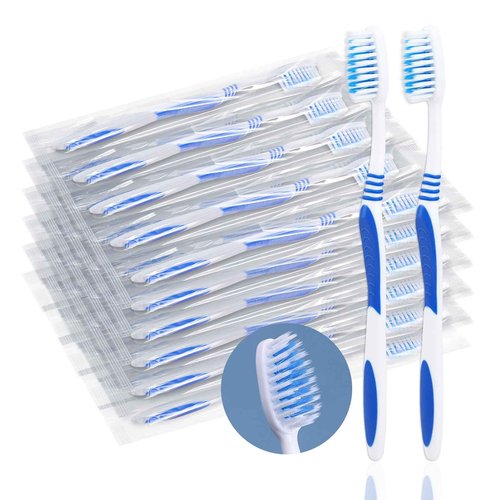 SLequipo 200 Prepasted Disposable Toothbrushes Individually Wrapped Pre Pasted Toothbrushes Soft Bristle Travel Tooth Brush Single Use Wrapped for Hotel, Camping, Travel and Gift for The Homeless