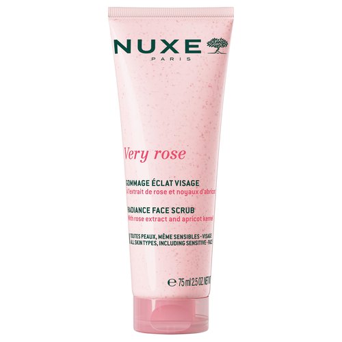 NUXE Very Rose Radiance Face Scrub with Floral Water. Gentle Exfoliating Care that Cleans Deeply for Soft, Smooth, Hydrated Skin. Suitable for Sensitive Skin, 2.5 Fl Oz