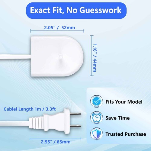 HUSHVIEUS Replacement Charger Base for Philips Sonicare Electric Toothbrush HX6100 Compatible with 4100 5100 5300 6100 6500 9000 Series, Waterproof for Philips Sonicare Charger for Kids & Travel Cord
