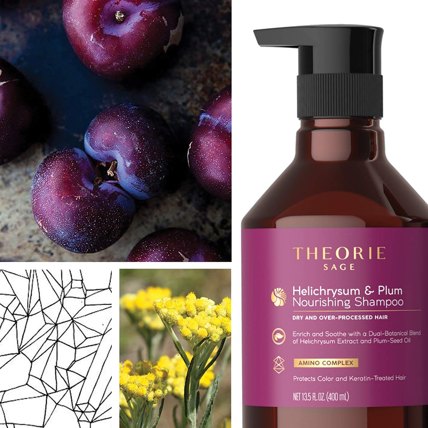 Theorie Helichrysum & Plum - Nourishing Conditioner - For Dry & Over Processed Hair, 400mL