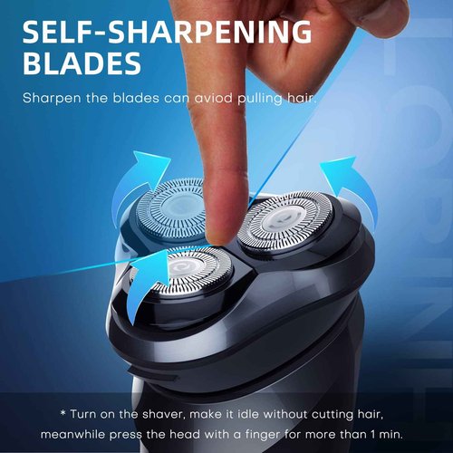LOBINH Men's 3D Waterproof Electric Shaver, Wet & Dry, Cordless Rotary Razor, Pop-up Trimmer, 1 Hour Fast Charge, 4D Floating Head
