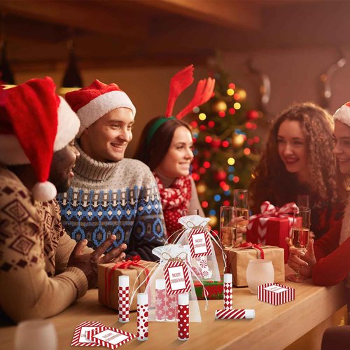 Nlicrst 50 Pcs Christmas Lip Balms Bulk Gifts for Women Party Holiday Favors Christmas Stocking Stuffers Moisturizing Lip Care Appreciation Gift for Kids Teachers Mom Employee Coworker Team