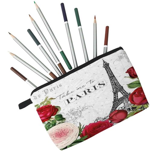 Livel lhood Eiffel Tower Cosmetic Bag for Women Cute Small Makeup Bag for Purse Travel Toiletry Zipper Pouch for Girls Gift for Sisters Paris Eiffel Tower Makeup Bag for Her