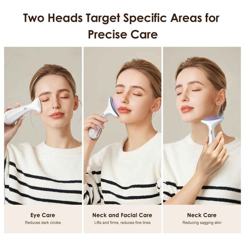 AZMAVO Facial and Neck Massager for Face, Neck & Eye - Skin Lifting & Firming - Wrinkle & Dark Circle Reducer - at Home Skin Care Face Sculpting Tool and Neck Massager