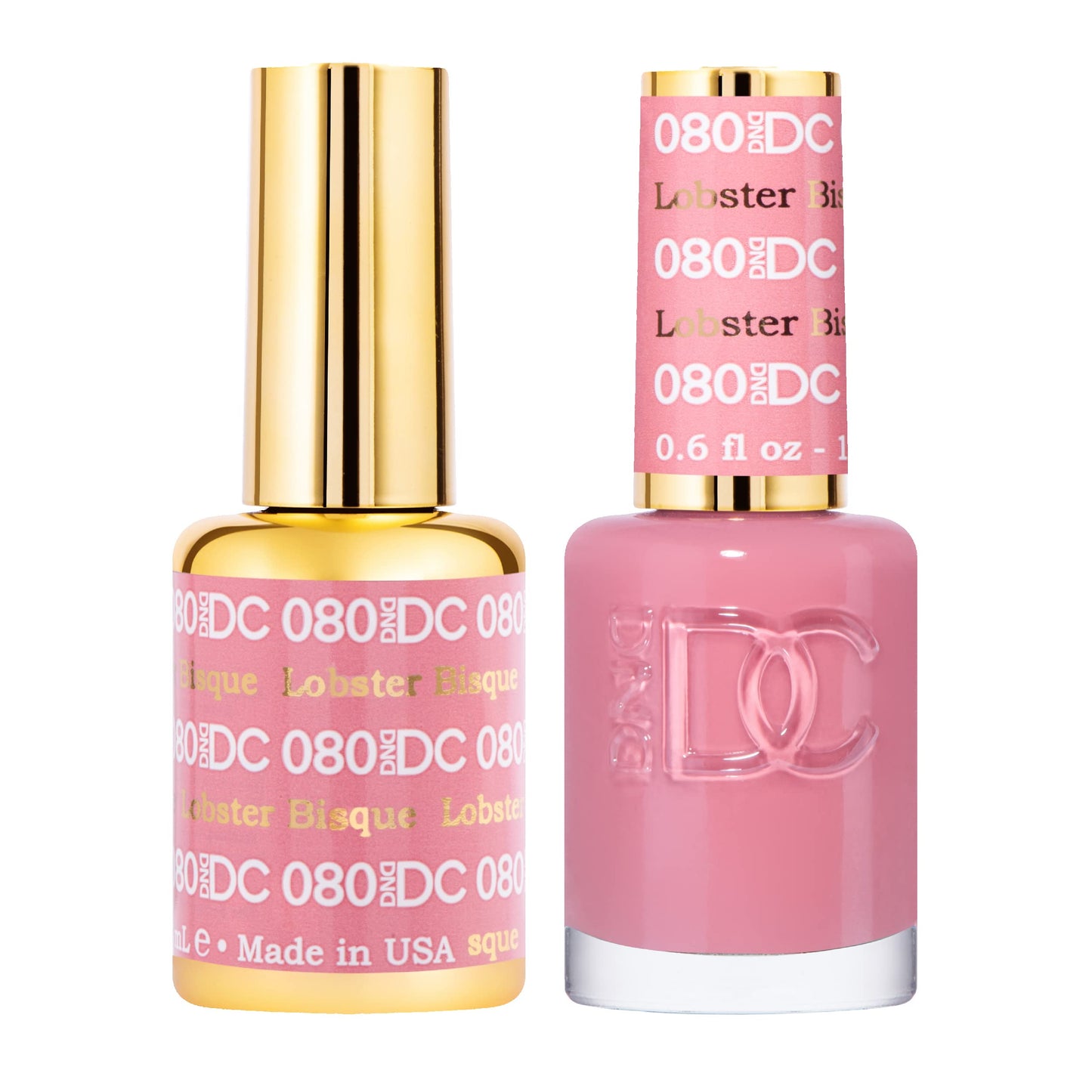 DND Gel Polish Set - 1 each of Pink Gel Polish and Pink Nail Polish, 080 Lobster Bisque, 0.5 Fl Oz