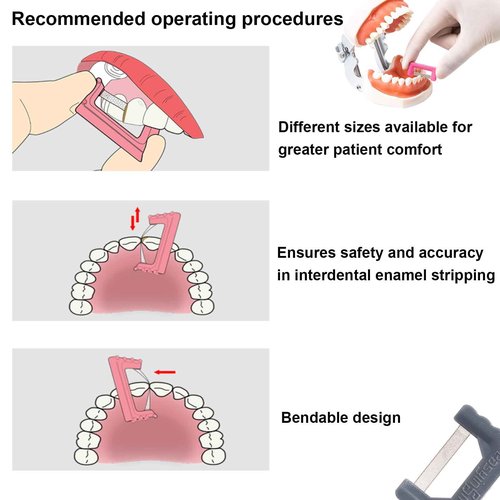 HARMONYDENT Dental IPR Strip System Orthodontic Adjacent Surface Unglazing Strip Aesthetic Repair System Strip Pack of 10 (Deep)