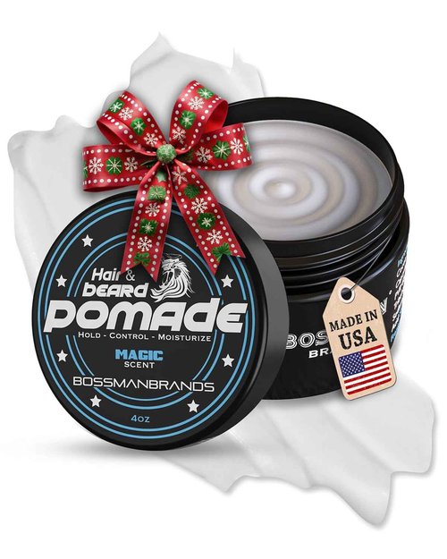 Bossman Hair & Beard Pomade for Men (Magic Scent) – Medium Hold & Moisturizing for Hair, Beard & Mustache Styling – Made in USA