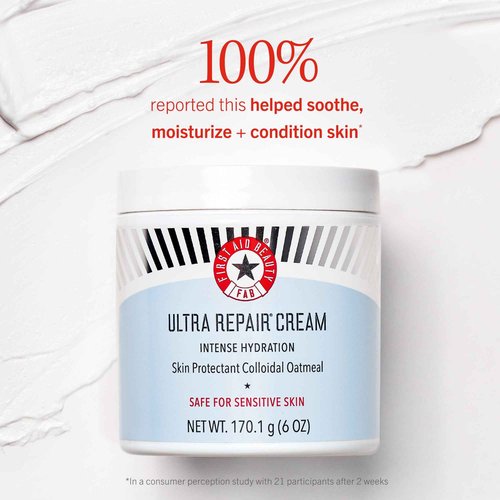First Aid Beauty - Ultra Repair Cream, Intense Hydration Whipped Colloidal Oatmeal, Clinically Proven to Strengthen Skin Barrier in 7 Days & Helps Relieve Eczema, Luxury Moisturizer, 6 oz + Bonus, 2ct