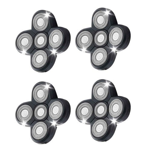 Fre*Bird 4PCS 5 Head Shaver Replacement Blades for Bald Men, Electric Head Hair Shaver (Black/4PCS)